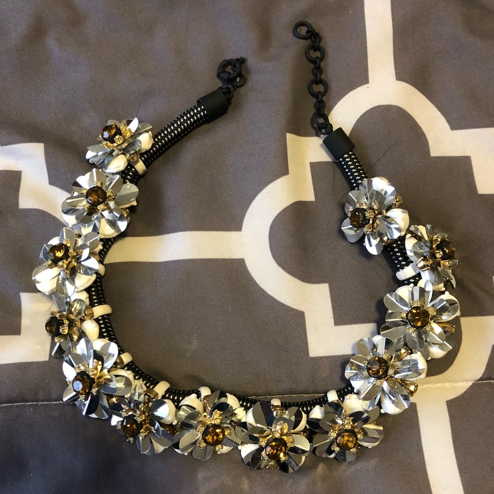 Jcrew flower crystal necklace